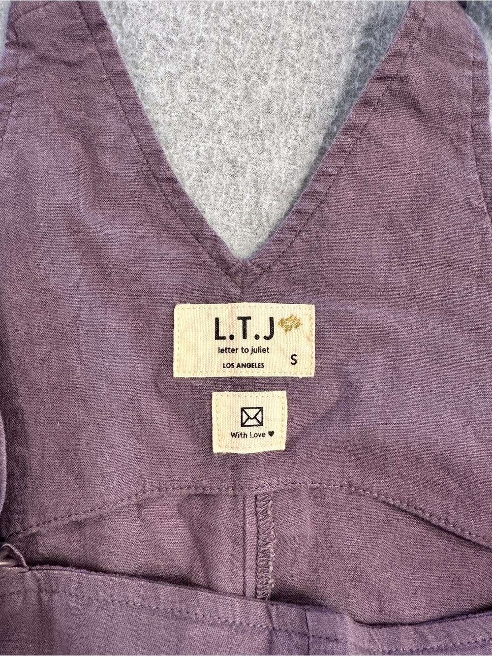 Letter To Juliet Linen Blend Wide-Leg Overalls in Deep Plum - Picture 3 of 9
